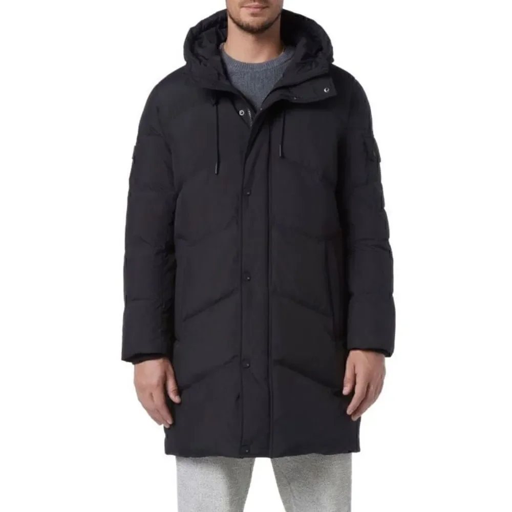 ANDREW MARC Sullivan Down Hooded Puffer Parka in Black NWT Size Small